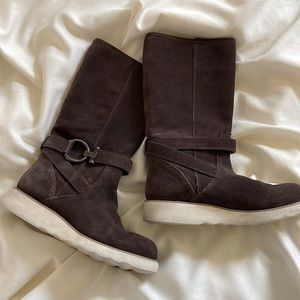 Coach Suede Wedge Boots